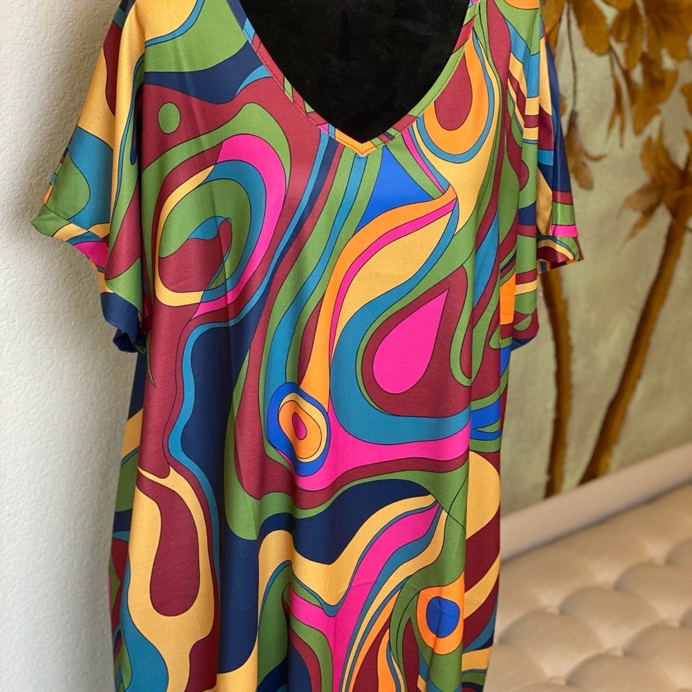 Multicolor Abstract Print Maxi Dress - Picture 7 of 7